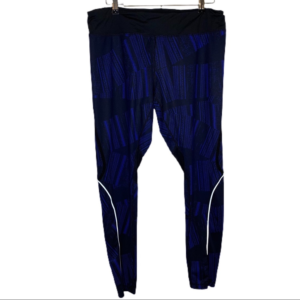 Zella Blue Black Geometric Patterned Leggings‎ XL